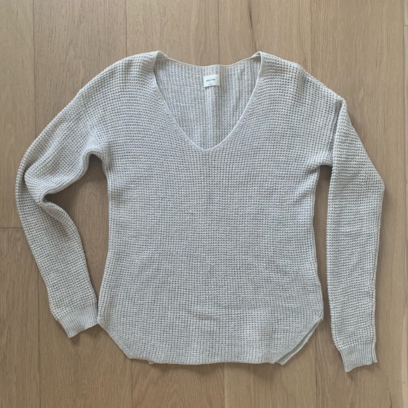 Wilfred Free | Waffle Knit V-Neck Sweater - Picture 1 of 4